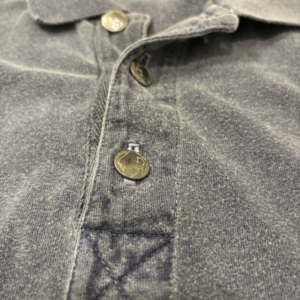 Vtg Sundance Catalog x True Grit Polo Shirt Worn Blue/Gray Men’s XL Made In USA - Picture 7 of 7